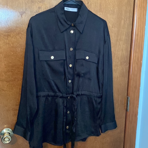 Zara wrinkle satin effects Overshirt - Picture 5 of 9